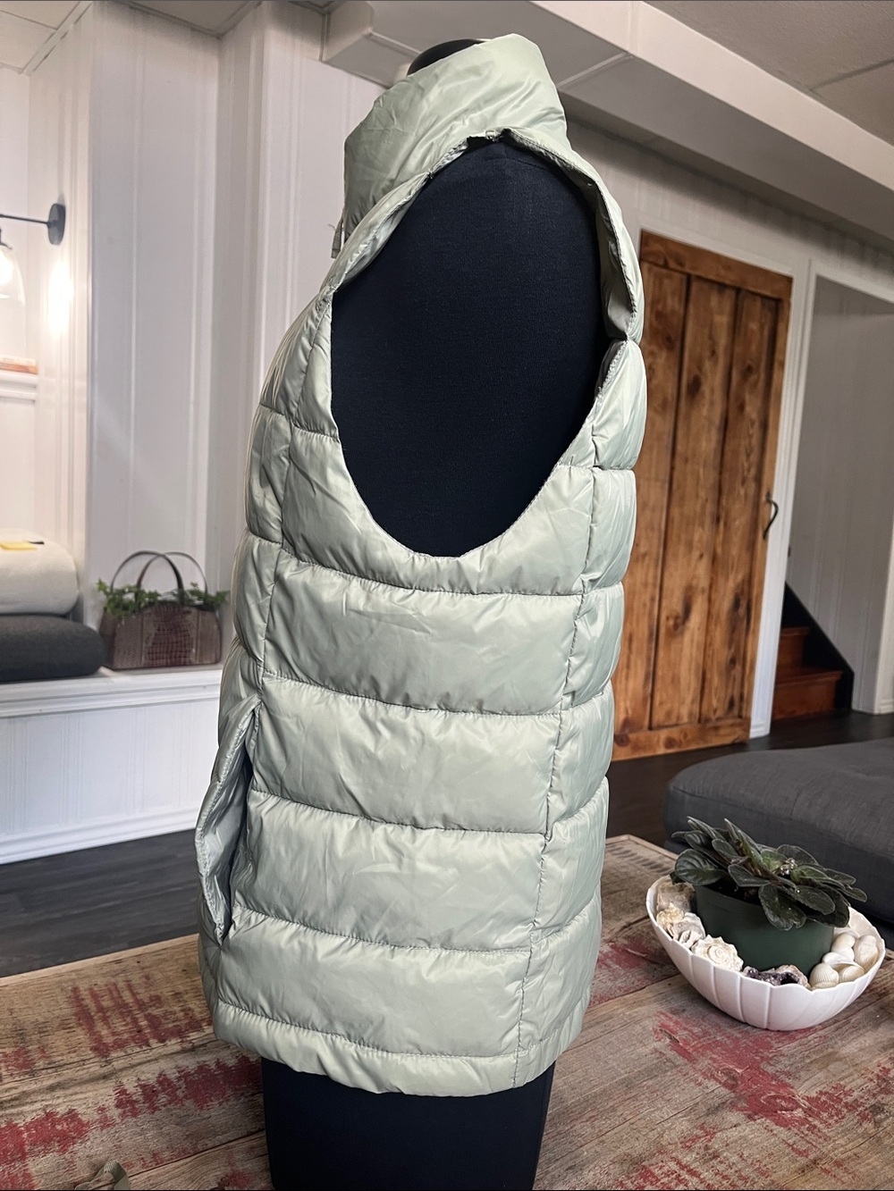 Love Tree Sage Green Quilted Puffer Vest - Picture 5 of 9